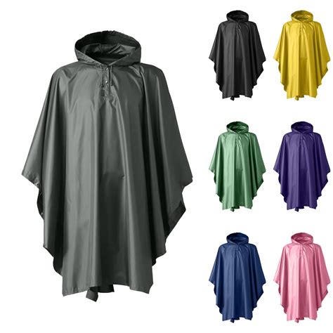 DDAPJ pyju Waterproof Rain Poncho for Men and Women Reusable Raincoats ...