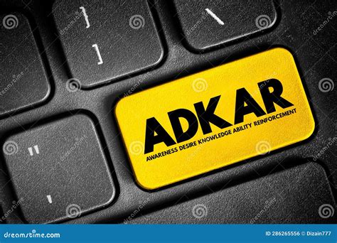 ADKAR - Awareness, Desire, Knowledge, Ability, Reinforcement Acronym, Business Concept Button on ...