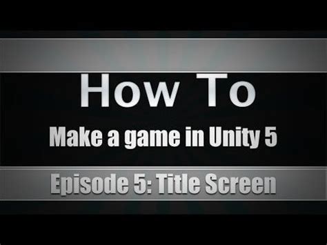 Unity Title Screen Tutorial 的图像结果