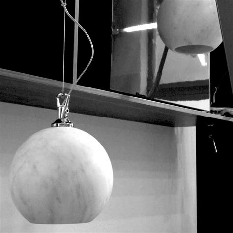 Modern Suspension Lamp in Carrara Marble Made in Italy