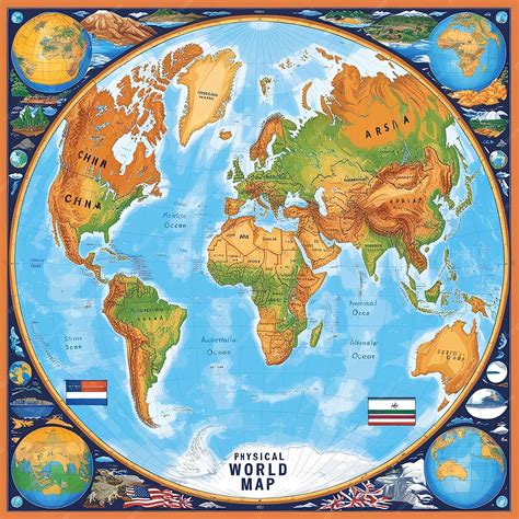 World Physical Map Labeled 的图像结果