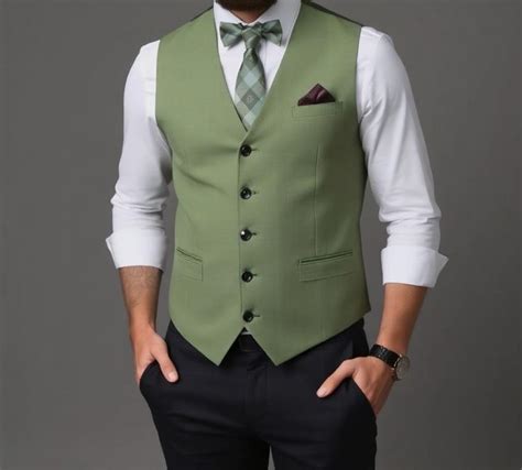 Sage Green Vest - Vest for Men - Men Wedding Vest - Party Wear Vest ...