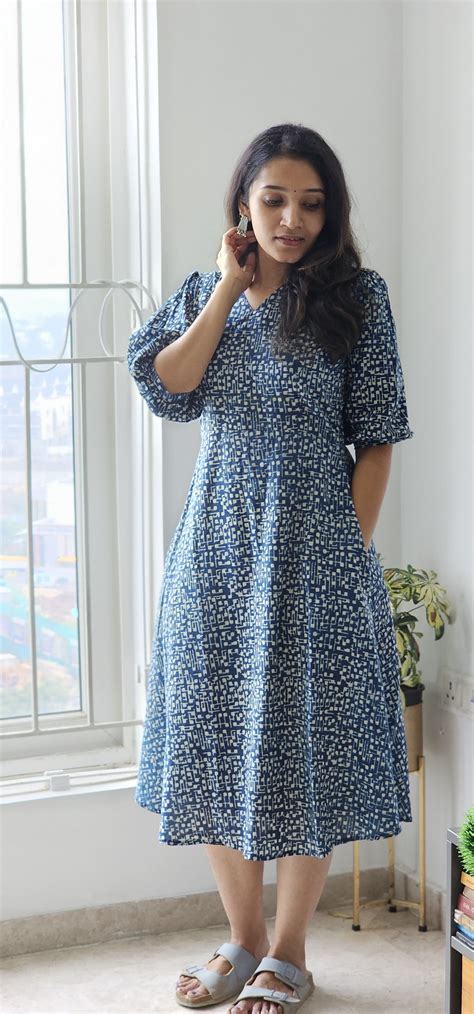 Thooriga - Indigo Ajrakh Dress – Musings