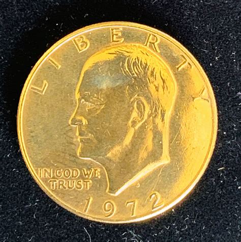 1972-D IKE 24K GOLD LAYERED $1 DOLLAR BRILLIANT UNCIRCULATED COIN ...