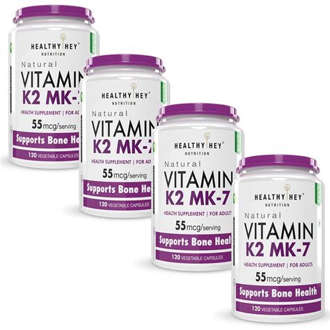 HealthyHey Nutrition Vitamin K2-MK7 Vegetarian Source Support Bone ...
