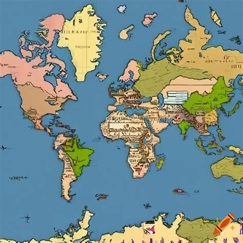 Alternate history world map illustration