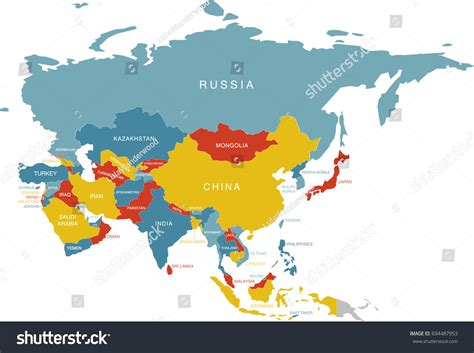 Labeled Map Of Asia