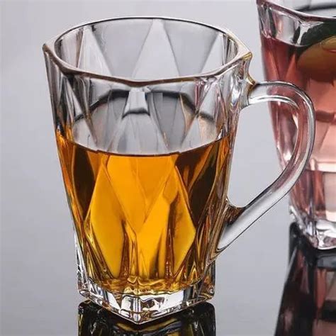Buy VILON Italian Premium Glass Tea Cup Set | Coffee Mugs with Handle ...