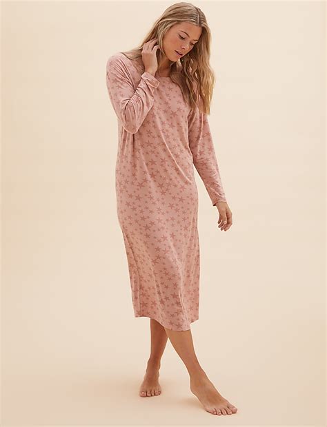 Buy Star Print Long Nightdress at Marks & Spencer