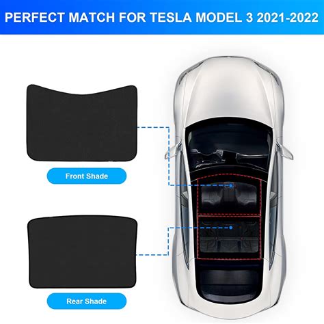 Buy Tesla Model 3 Sunshade Front & Rear Glass Roof Sun Shades with ...
