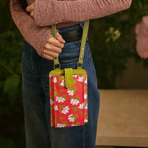 Bold Pink Floral Mobile Sling