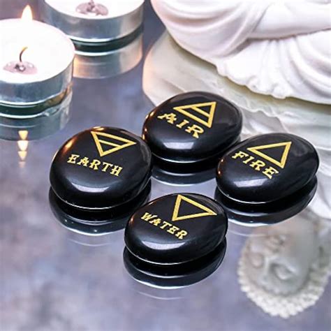 Crocon Black Agate Rectangle Shape Runes with 25 pcs Rune & India | Ubuy