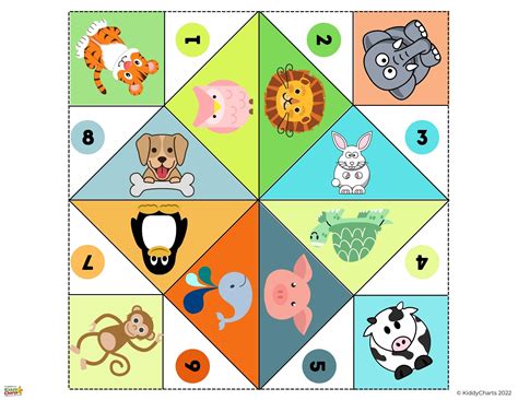 How to make cootie catchers: Animal template