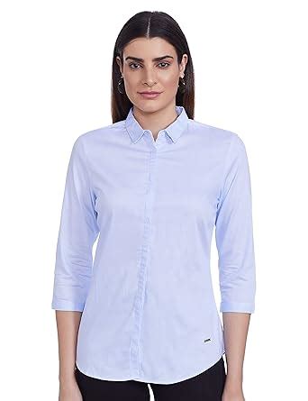 Buy Van Heusen Women's Striped Regular fit Shirt at Amazon.in