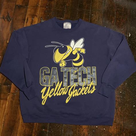 Vintage Georgia Tech Shirt Men’s XL Blue Long Sleeve... - Depop