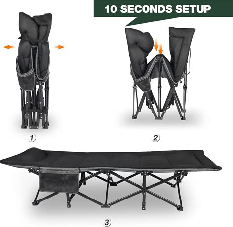 Buy REDCAMP Padded Folding Camping Cot for Adults, Heavy Duty Sleeping ...