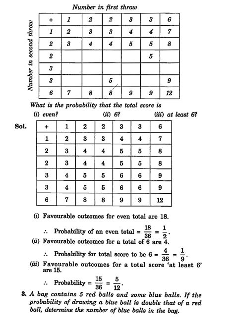 Image result for Probability Class 10 Exercise