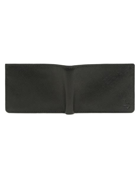 Buy Jet Black Italian Saffiano Leather Wallet - Louis Stitch