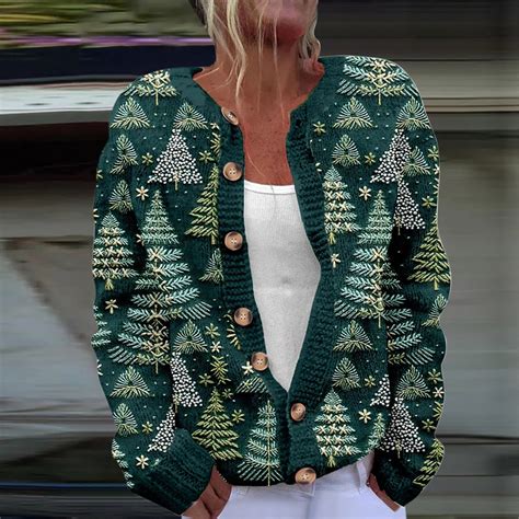 Lolmot Christmas Cardigan for Women Ugly Christmas Sweater Xmas Holiday ...