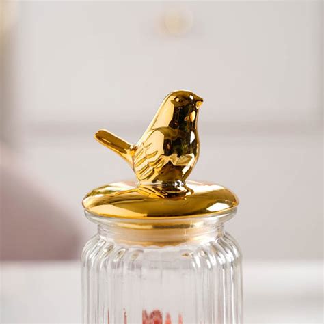 Glass Jar With Bird Lid Online - Premium Jar With Lid | Nestasia