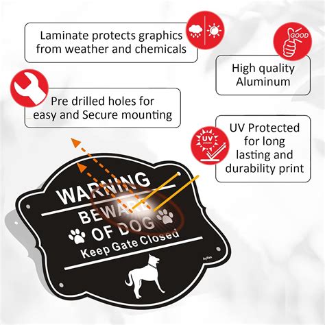 Buy 2 Pack Beware of Dog Signs for Fence,10x8 Inch Rust Free .040 ...