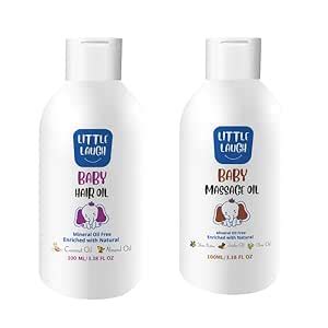 Little Laugh Combo - Baby Hair Oil & Massage Oil - 100ml Each - Gentle ...