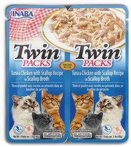 nutrapet Inaba Twin Packs for Cats, Shredded Chicken & Broth Tuna 0.48 ...