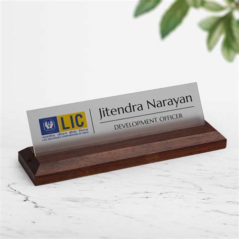 Excelus Office Desk Name Plate for LIC Agents & Officers – Housenama