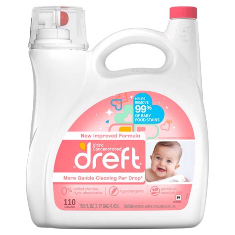 Dreft Ultra Concentrated Liquid Laundry Detergent (110 loads, 150 fl oz ...