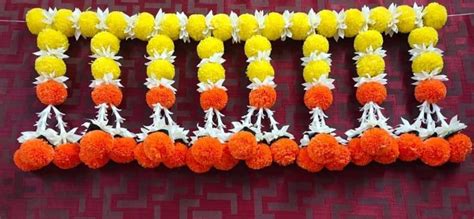 Buy Virushka Artificial Bandhanwar with Yellow and Orange Marigold ...