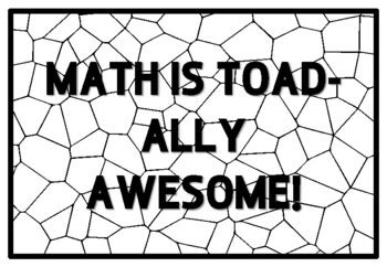MATH IS TOAD-ALLY AWESOME! Frog Quote Coloring Pages, Summer Classroom ...