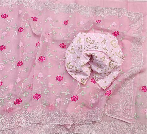 Baby Pink Kota Doria Saree – Vastrasuka