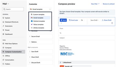 Compose Customization | NICeMail