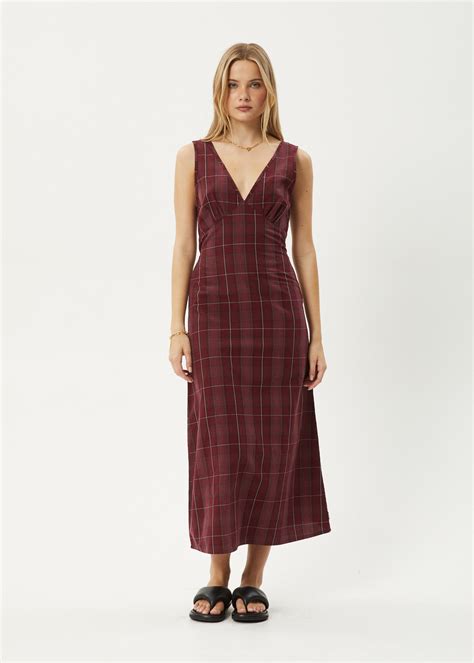 AFENDS Womens Eboni - Maxi Dress - Port