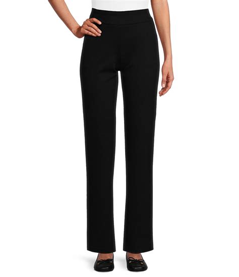 Allison Daley Petite Size Pull-On Straight Leg Ponte Pants | Dillard's