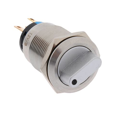 Segolike 19mm Mounting Thread AC 5A/220V Metal Waterproof 2 Position ...