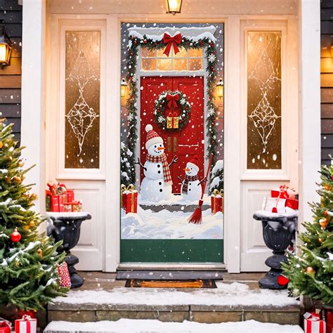 Christmas Door Curtain – Waterproof Polyester Holiday Door Cover with ...