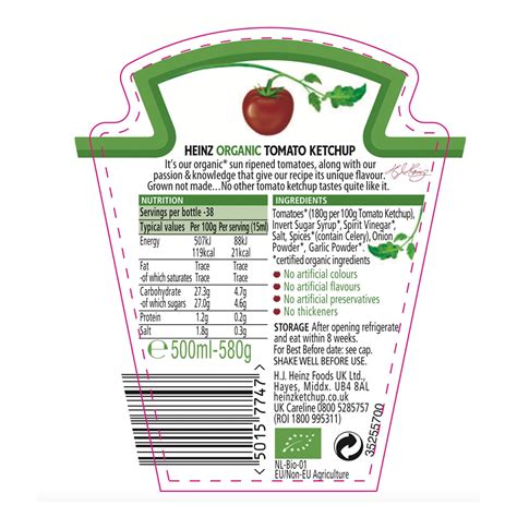 Heinz Ketchup Ingredients Allergens at Dorothy Holcomb blog