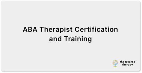 ABA Therapist Certification and Training