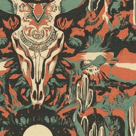 Boho Peel and Stick Wallpaper 17.7in x 9.8ft Western Desert Skull ...