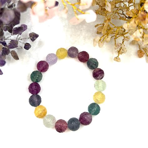 Multi Fluorite Flower Bracelet – Deol Jewels Crystals