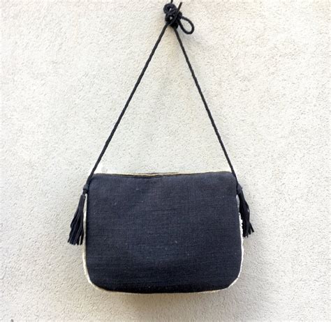 Alicante Black Embroidered Jute Sling Clutch Bag | Boho Bag – Sanskriti777