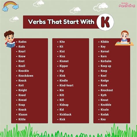 Verbs That Start With Letter "K" in English
