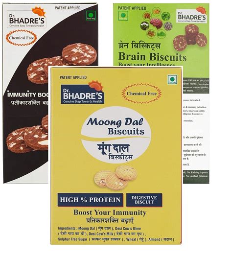 Dr.BHADRE'S Immunity Booster Biscuits, Moong Dal Biscuits {Pack of 2 X ...