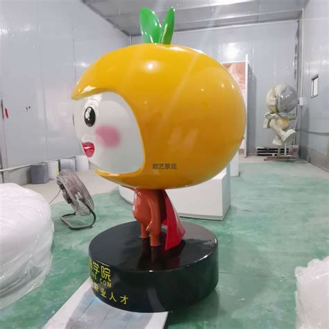 玻璃钢橙子卡通形象吉祥物定制厂家 - 广州市顺艺景观雕塑工艺品有限公司