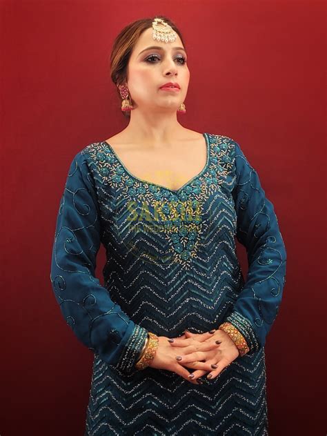 Prussian Blue Fancy Ethnic Sharara Set – SAKSHI - The Wedding Store