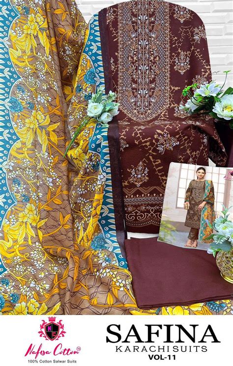 NAFISA COTTON SAFINA KARACHI SUITS VOL 11 COTTON DIGITAL STYLE PRINTS ...