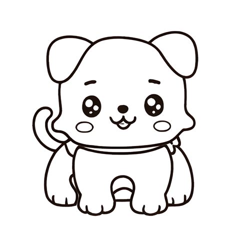 Kawaii Dog Coloring Pages
