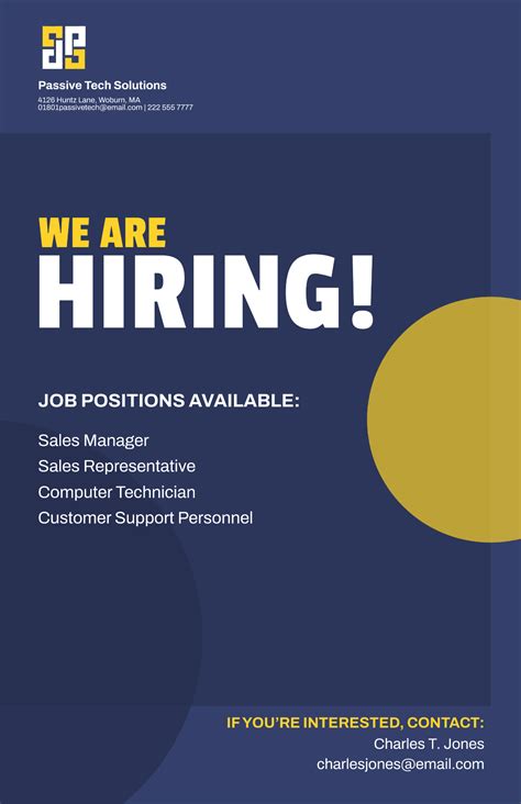 Free Job Poster Templates, Editable and Printable