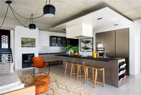 living room and kitchen open space